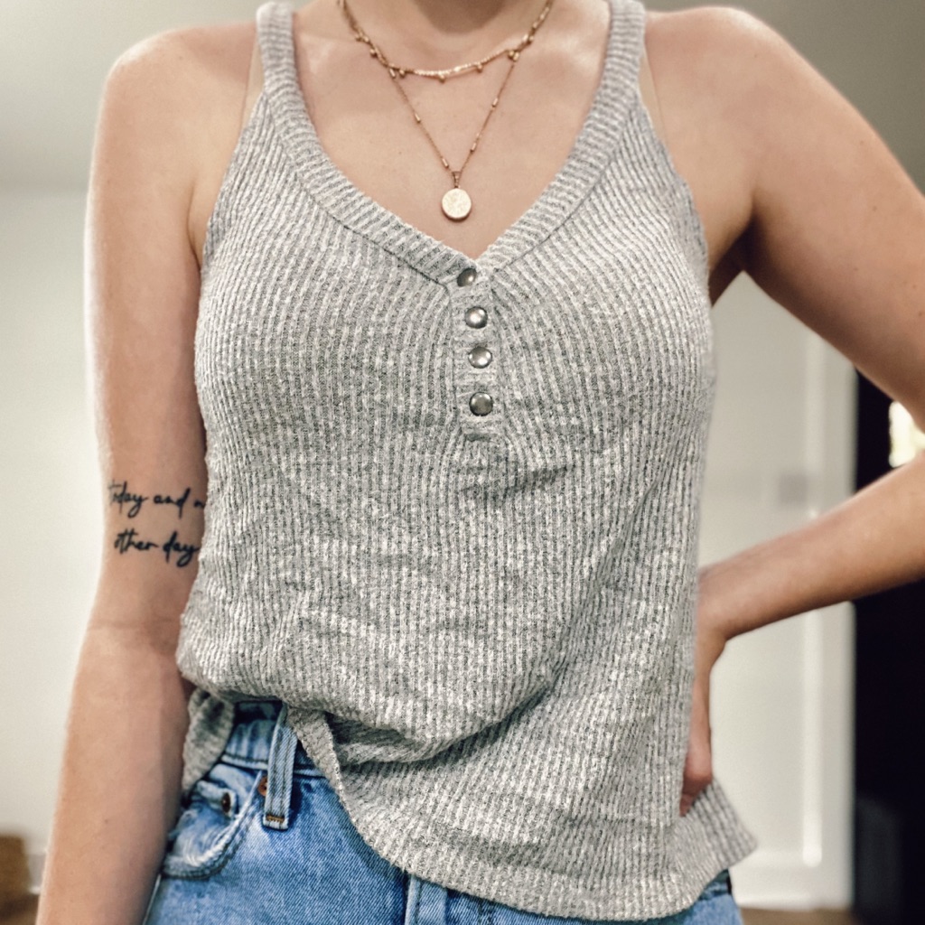 Grey Buttoned Tank